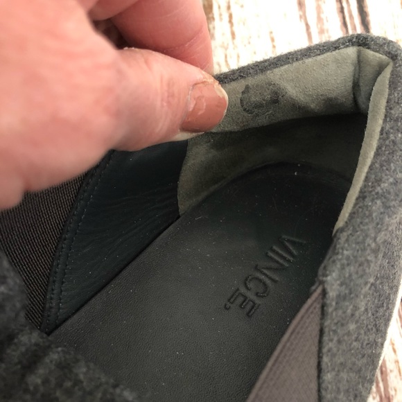 Vince Grey Wool Flatform Slip-on Shoes Size 10 - Picture 10 of 10